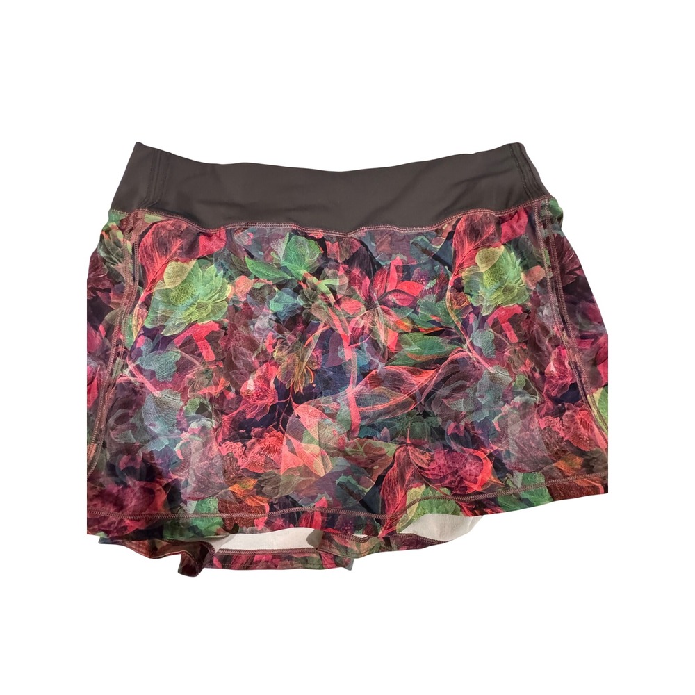 Lululemon Pace Rival Skirt Multi Color Floral Running Tennis Skort Size 8